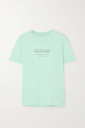 Printed Organic Cotton-jersey T-shirt - Navy