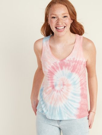 EveryWear Tie-Dyed V-Neck Tank Top for Women | Old Navy