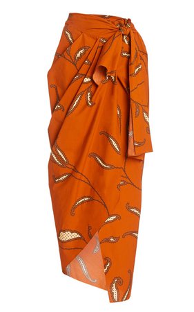 Copper Eco Warrior Cotton Wrap Skirt by Johanna Ortiz | Moda Operandi