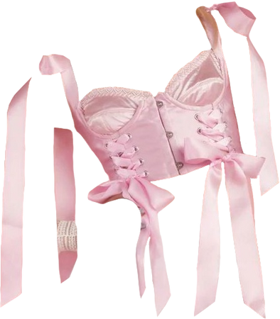 pink satin bustier corset top from sugar thrillz with ribbons