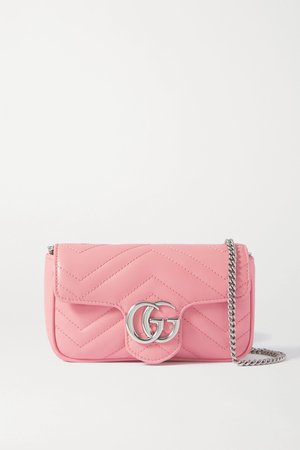 Pink GG Marmont super mini quilted leather shoulder bag | Gucci | NET-A-PORTER