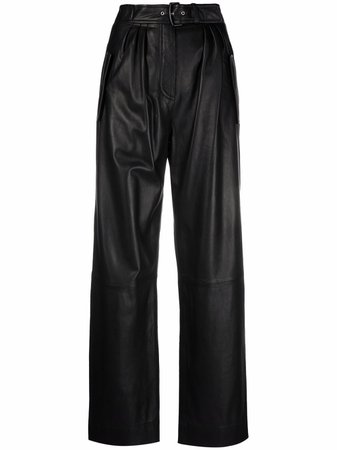 Alberta Ferretti high-waisted leather trousers - FARFETCH