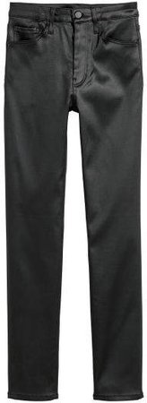 Slim-fit Pants High waist - Black