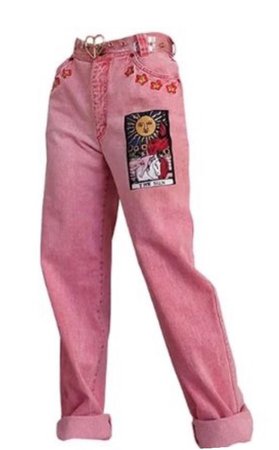 pink tarot card pants