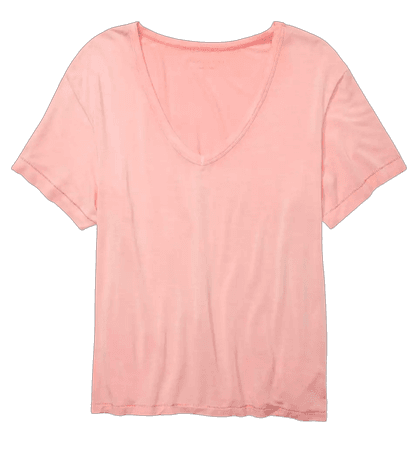 AE Oversized Soft & Sexy V-Neck T-Shirt pink