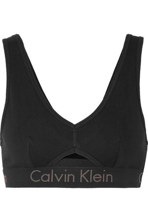 Calvin Klein Underwear | Cutout stretch-cotton soft-cup bra | NET-A-PORTER.COM