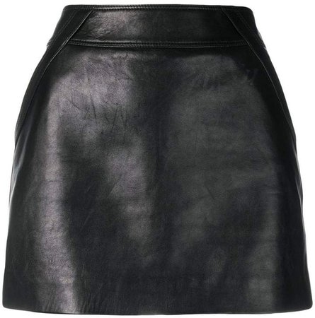 short leather mini skirt
