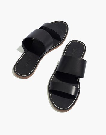 The Boardwalk Double-Strap Slide Sandal black
