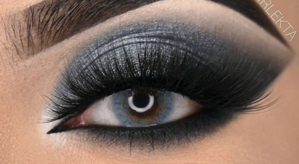 black/grey eye makeup