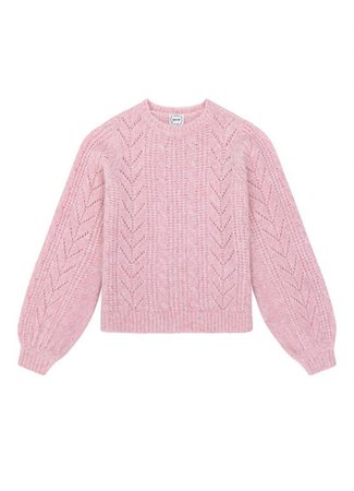 Lois Cable Knit Jumper | Pink Balloon Sleeve Knit | Joanie