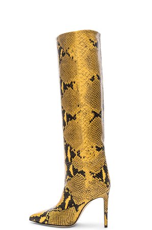 Paris Texas Stiletto Knee High Boot in Yellow Snake | FWRD