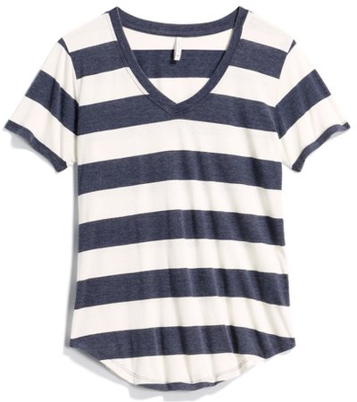 navy and white stripe tshirt