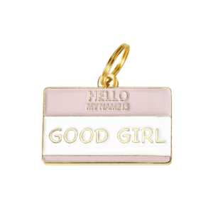 Pet ID Tag - Hello My Name is 'Good Girl' – Two Tails Pet Company