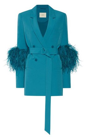 Belted Feather-Detail Crepe Blazer By Lapointe | Moda Operandi
