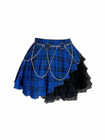 blue and black skirt