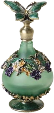 Butterfly Green and Purple Perfume Bottle