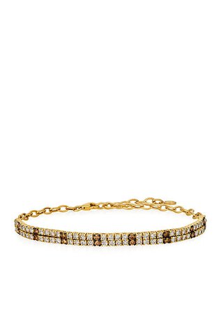 Le Vian® 1/2 ct. t.w. Chocolate Diamonds® and 2 ct. t.w. Nude Diamonds® Adjustable Bracelet set in 14k Honey Gold®