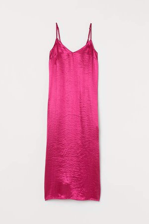 Satin Slip-style Dress - Pink