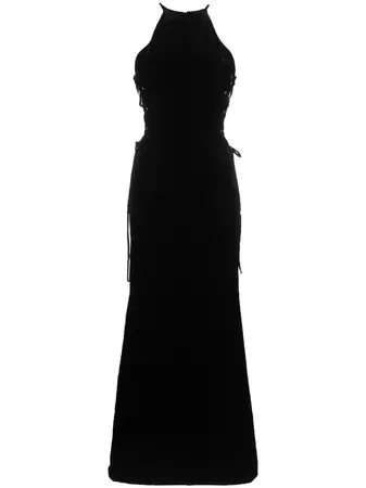Alessandra Rich Lattice lace-up Gown - Farfetch