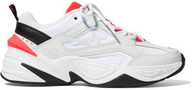M2k Tekno Leather And Mesh Sneakers - White