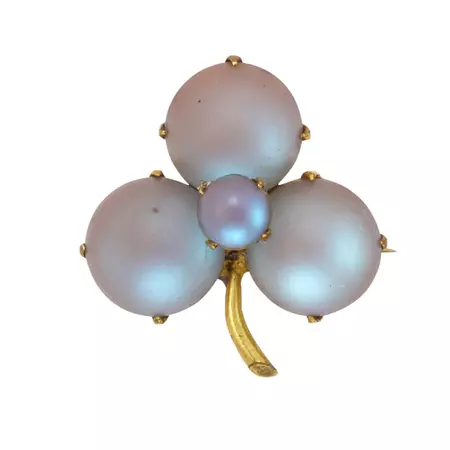 1900s Victorian Saphiret Glass Cabochon Shamrock Clover Pin/Pendant – The Vintage Jewel