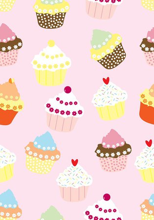 Seamless Cupcakes Background Paper Wallpaper » Background Download