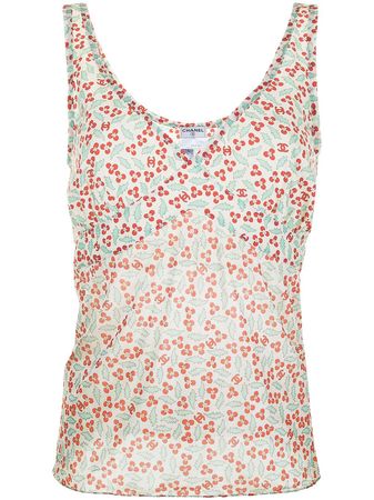 Chanel Pre-Owned 2004 Sheer Floral Tank Top - Farfetch