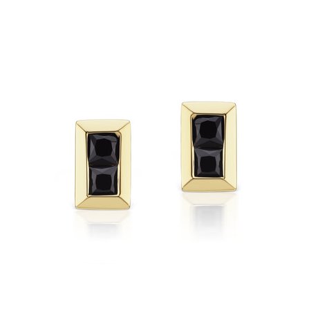 Cirque Petite Baguette Studs with Black Spinel — Jane Taylor Jewelry