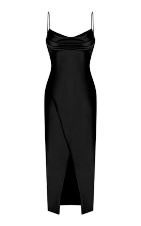 Draped Satin Wrap Midi Dress By Rasario | Moda Operandi