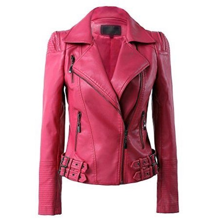 Bright Pink Leather Jacket