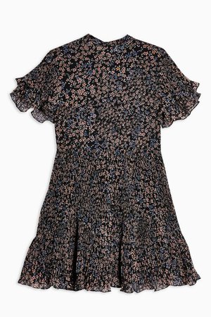 Ditsy Printed Pleated Mini Dress | Topshop