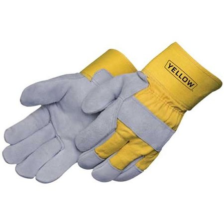 Yellow Grey Industrial Leather Construction Gloves