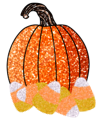 Glitter pumpkin and candy corn