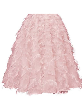 pink feather skirt