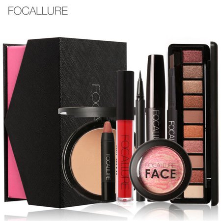 FOCALLURE 8Pcs Cosmetics Makeup Set Powder Eye Makeup Eyebrow Pencil Volume Mascara Sexy Lipstick Blusher Tool Kit for Daily Use – ouobuy.com a one-stop fashion online shop you can always find the perfect product here!