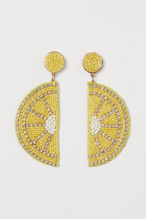 Lemon-shaped earrings - Yellow - Ladies | H&M