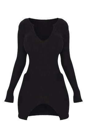 Shape Black Split Sleeve Bodycon Dress | PrettyLittleThing USA