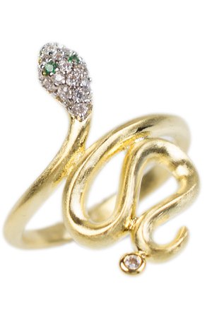 CZ By Kenneth Jay Lane | 14K Gold Plated Pave Snake Head Wrap Ring | Nordstrom Rack