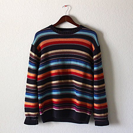 Striped 90s Sweater. Sz L #cosbysweater #90s #stripes $21 - Depop