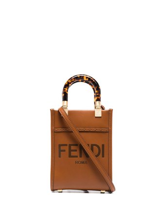 Shop Fendi mini Sunshine leather crossbody bag with Express Delivery - FARFETCH