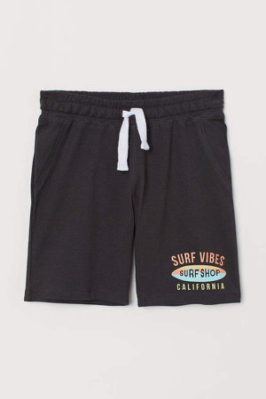 Printed Jersey Shorts - Black