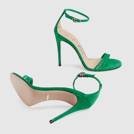 gucci green heel sandal