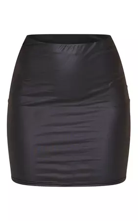 Black Leather Look Mini Skirt | PrettyLittleThing USA
