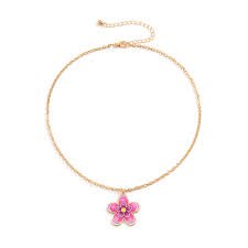 pink flower necklace y2k - Google Search
