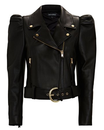 Retrofête Tai Puff Sleeve Leather Jacket | INTERMIX®