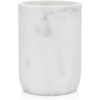 Amazon.com: Essentra Home Blanc Collection White Bathroom Tumbler Cup for Vanity Countertops, Also Great As Pencil Pen Holder and Makeup Brush Holder : Home & Kitchen