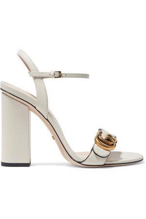 Gucci | Marmont logo-embellished leather sandals | NET-A-PORTER.COM