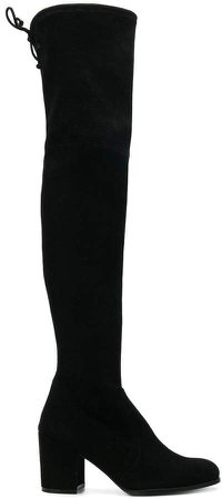 thigh-length heeled boots