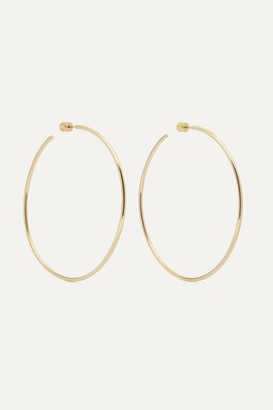 Gold 3" Thread gold-plated hoop earrings | Jennifer Fisher | NET-A-PORTER
