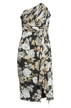 Lavish Alice Floral Asymmetrical Strapless Cocktail Dress | Nordstrom